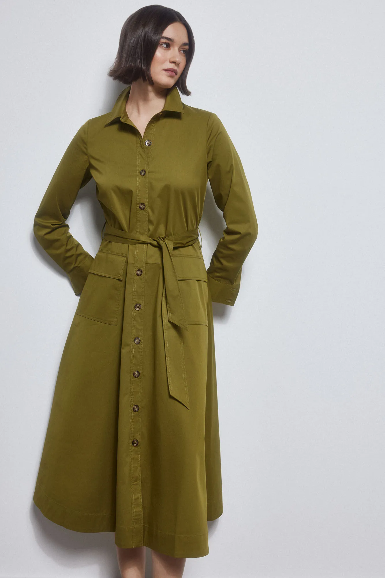 Poplin shirt dress