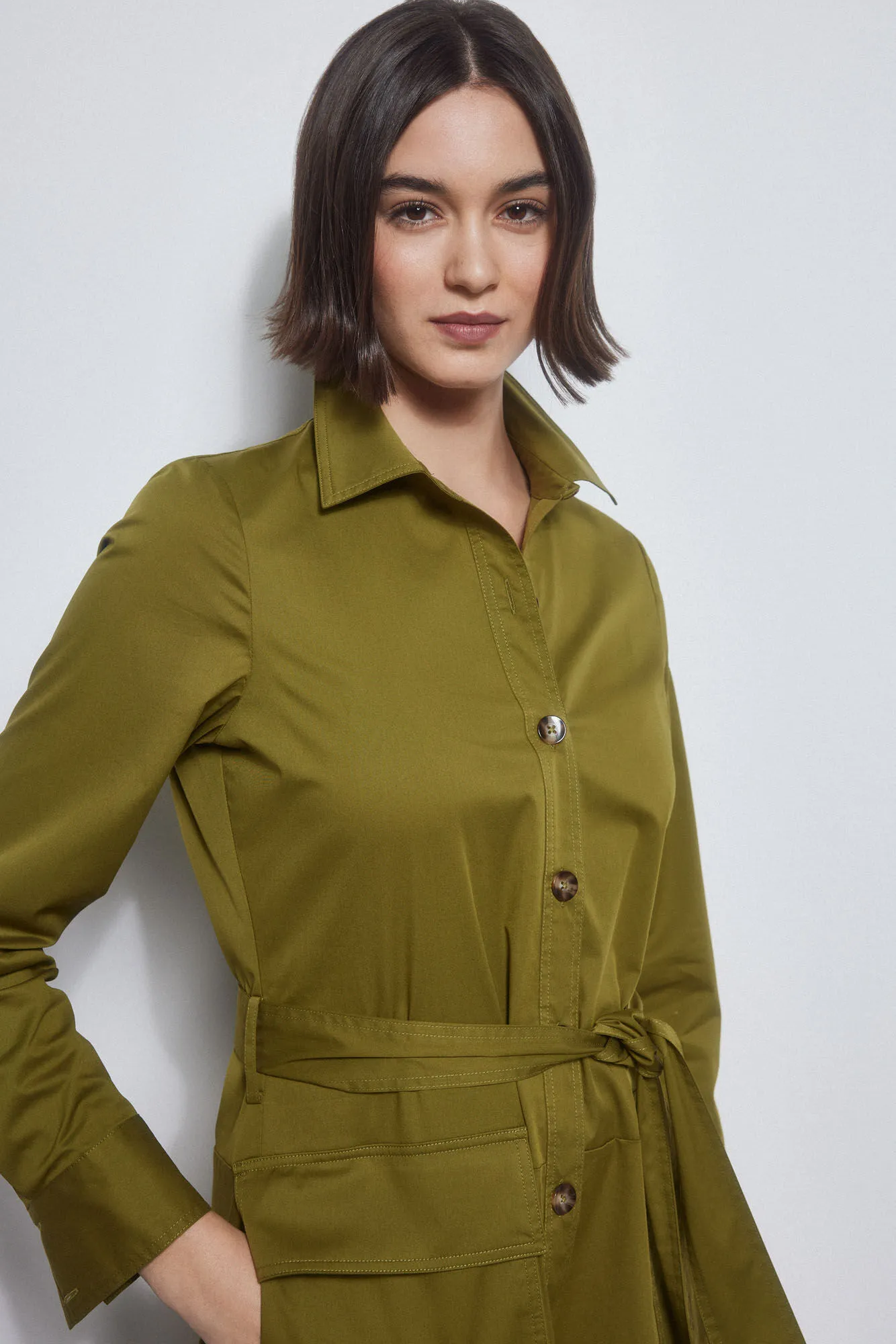 Poplin shirt dress