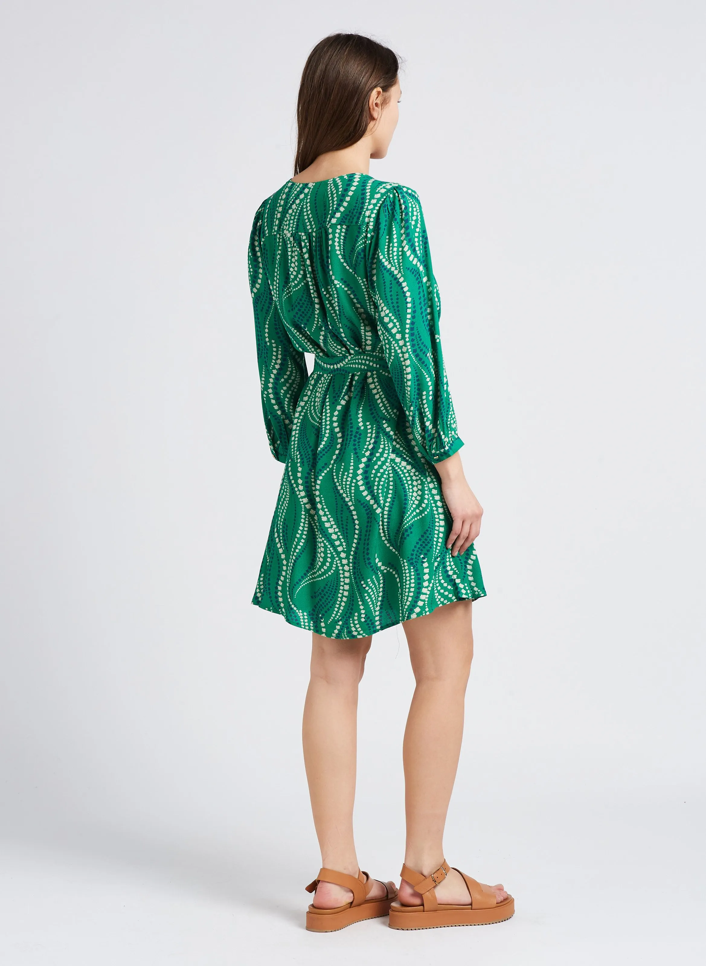 RAFAELLA - Vestido corto estampado en verde