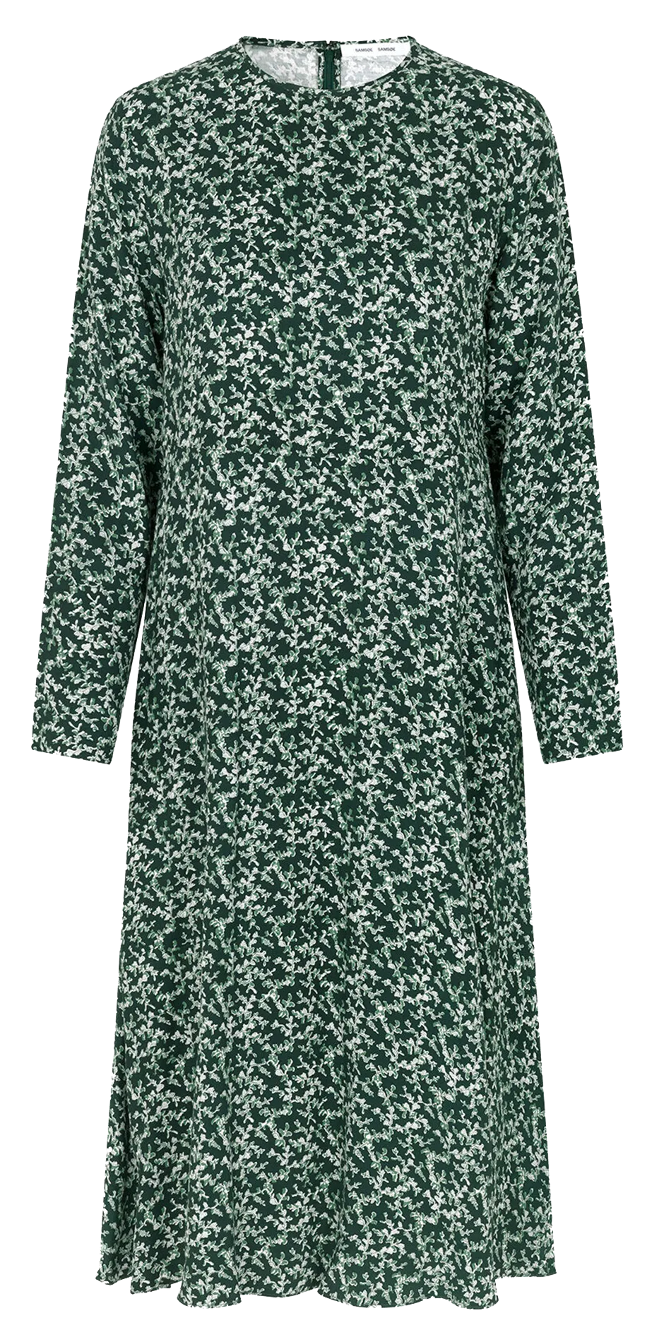 RAMI - Vestido midi estampado con cuello redondo en verde