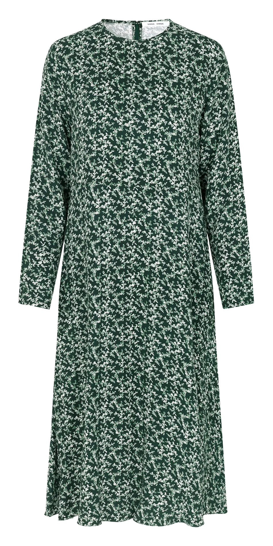 RAMI - Vestido midi estampado con cuello redondo en verde