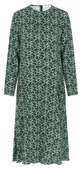 RAMI - Vestido midi estampado con cuello redondo en verde