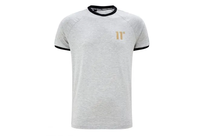 RAPER RINGER T-SHIRT LIGHT GREY MARL GOLD