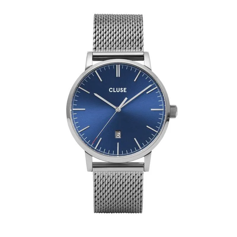 RELOJ CLUSE EN ACERO ESFERA AZUL CORREA MALLA CW0101501004