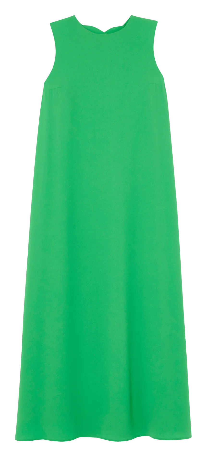 ROXY - Vestido largo de crepé con cuello redondo en verde