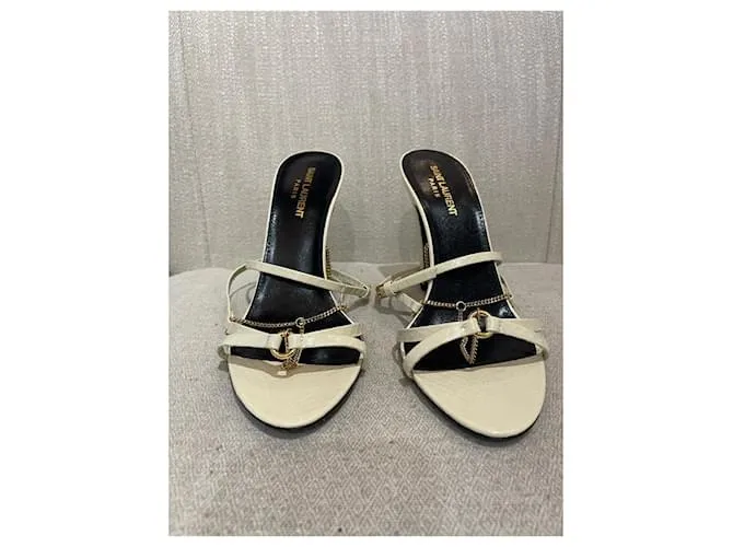 SAINT LAURENT Sandalias T.UE 39 Cuero Crudo 