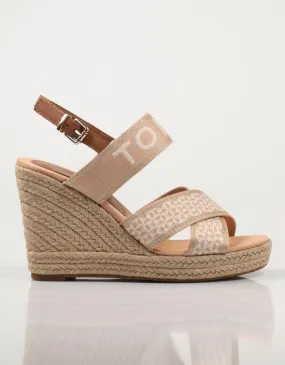  sandales TOMMY HILFIGER Tommy Webbing High Wedge Sandal en Beige 78597