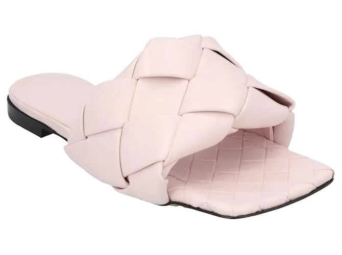 Sandalia plana Lido de Bottega Veneta rosa 