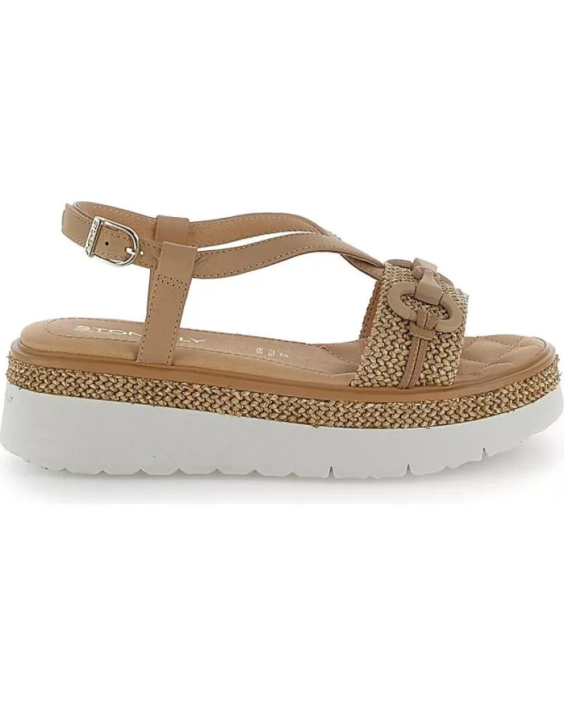 Sandalias STONEFLY  de Mujer SOLES 4 NAPPA LTH-RAFFIA 220973 MARRN  MARRóN