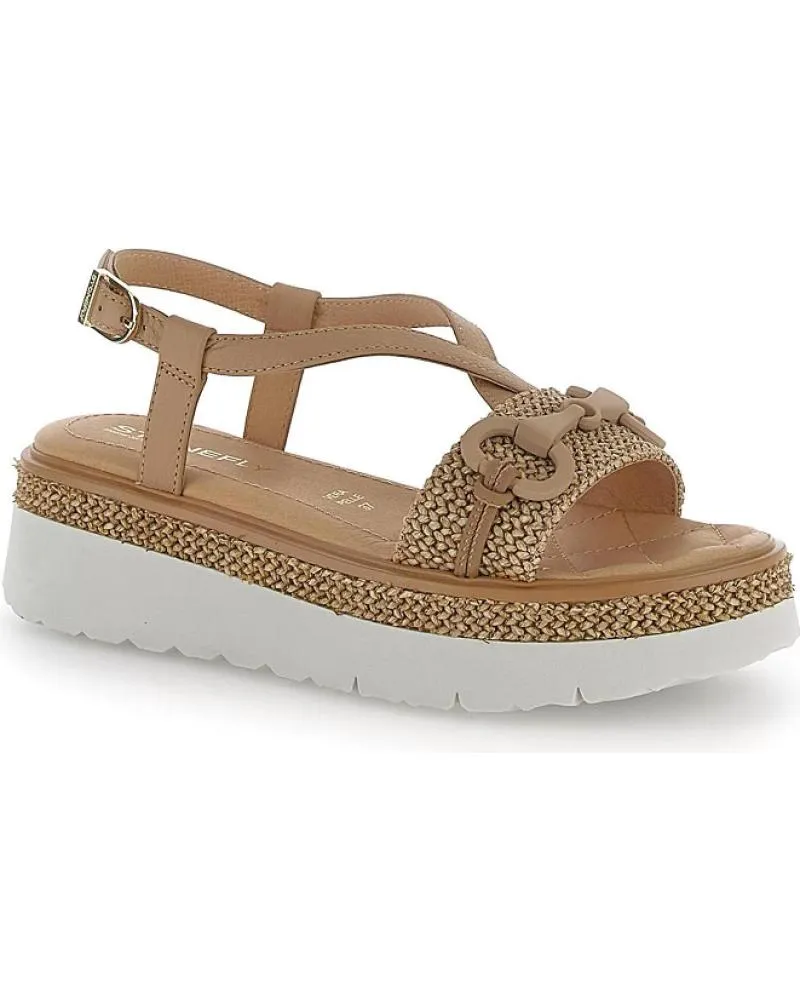 Sandalias STONEFLY  de Mujer SOLES 4 NAPPA LTH-RAFFIA 220973 MARRN  MARRóN