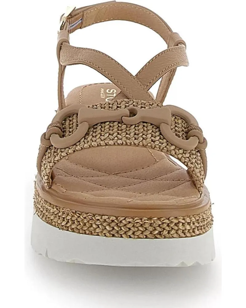 Sandalias STONEFLY  de Mujer SOLES 4 NAPPA LTH-RAFFIA 220973 MARRN  MARRóN