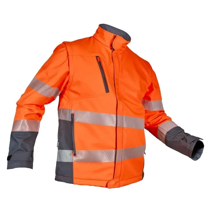 Softshell Polar Naranja Flúor KINGSMANN STARLIGHT Hombre, con mangas desmontables