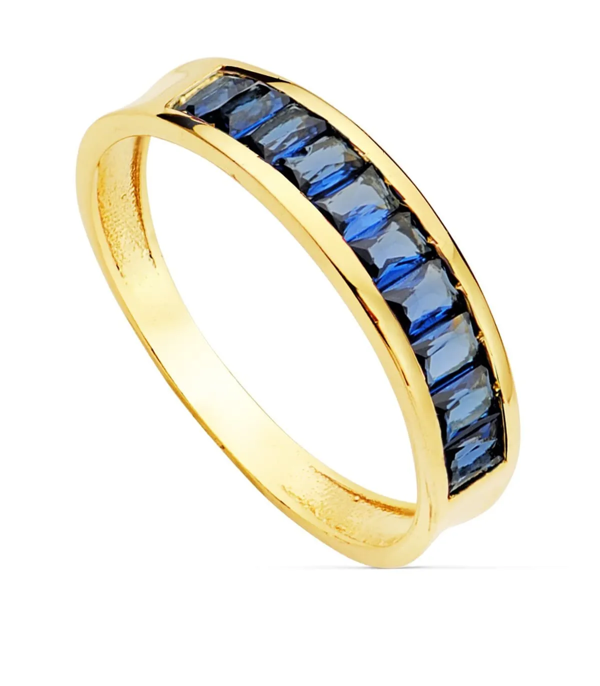 Sortija mujer Fringe Azul Oro Amarillo 18K