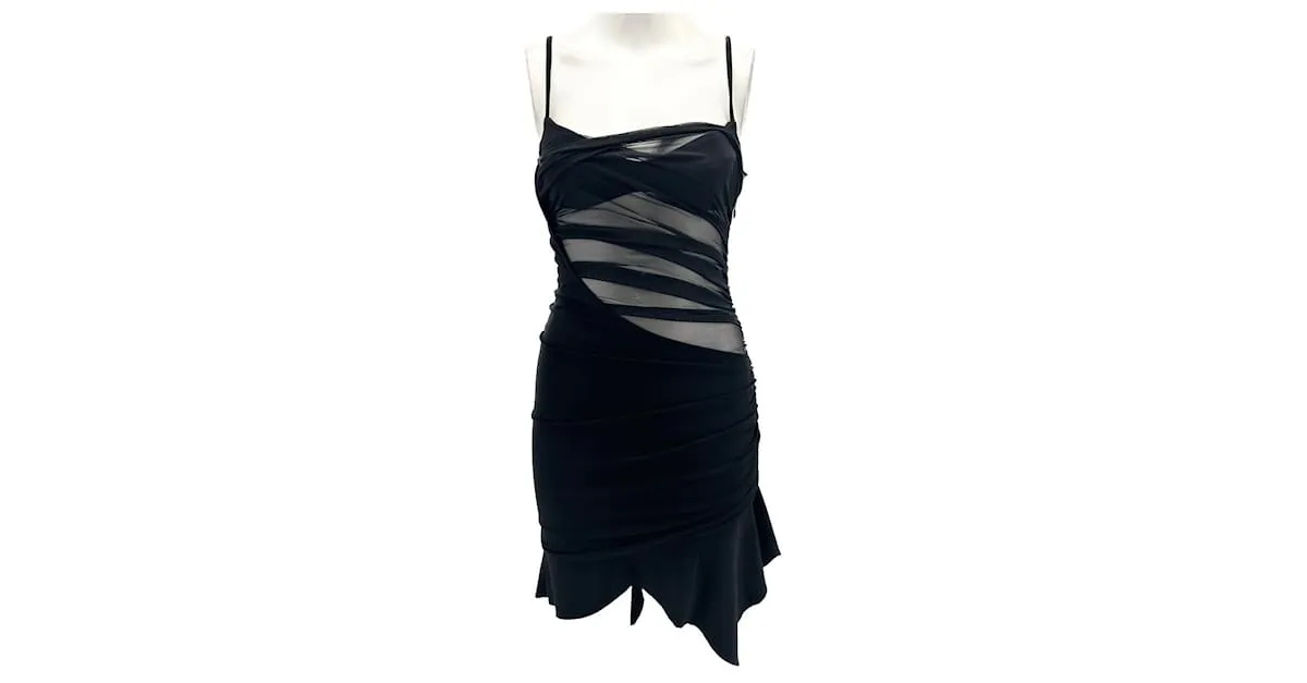 Thierry Mugler MUGLER Vestidos T.FR 36 Viscosa Negro 