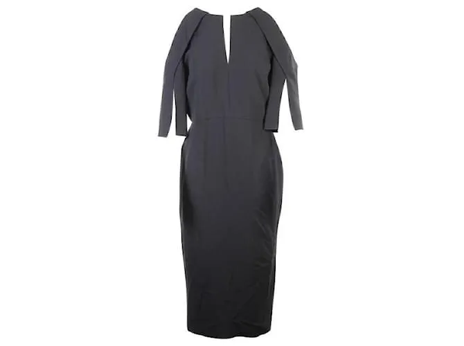 Vestido ROLAND MOURET De Crepé Negro 