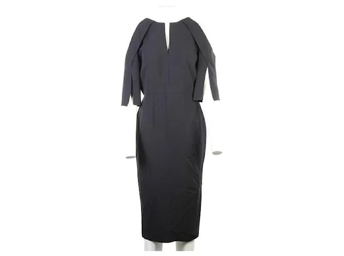 Vestido ROLAND MOURET De Crepé Negro 