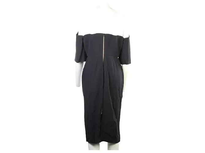 Vestido ROLAND MOURET De Crepé Negro 