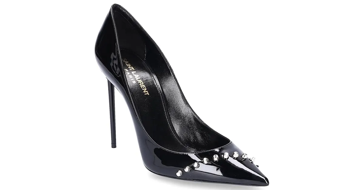 YVES SAINT LAURENT TaconesEU37Cuero Negro 