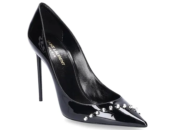 YVES SAINT LAURENT TaconesEU37Cuero Negro 