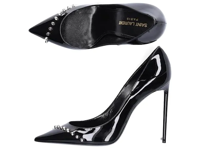 YVES SAINT LAURENT TaconesEU37Cuero Negro 